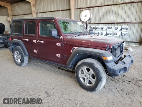2021 Jeep Wrangler Unlimited Sport Altitude with VIN 1C4HJXDN7MW704830, listed as a Copart auction lot 74022564 with 42,319 mi miles and Salvage title. Bid and sale history available at DreamBid. Image 4.