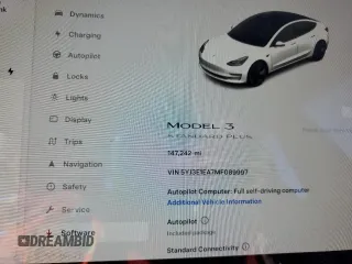 2021 Tesla Model 3 Standard Range Plus with VIN 5YJ3E1EA7MF089997, listed as a Copart auction lot 81528284 with 147,242 mi miles and Clean Title. Bid and sale history available at DreamBid. Image 9.