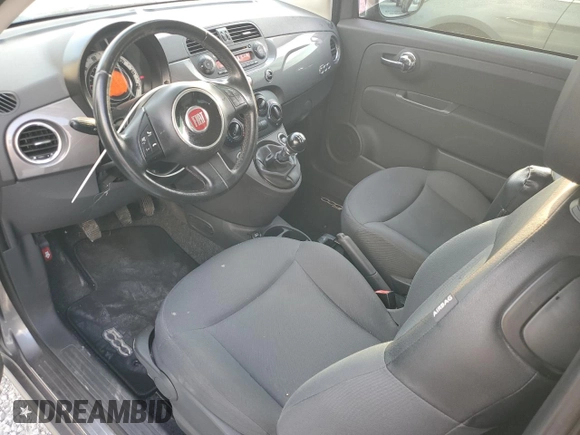 2012 FIAT 500 Pop with VIN 3C3CFFAR5CT384154, listed as a Copart auction lot 58067575 with 98,306 mi miles and Salvage title. Bid and sale history available at DreamBid. Image 8.