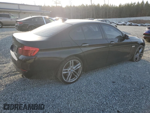 2015 BMW 5 Series 535i with VIN WBA5B1C50FD918875, listed as a Copart auction lot 43802075 with 106,283 mi miles and Salvage Title. Bid and sale history available at carsss.com. Image 3.