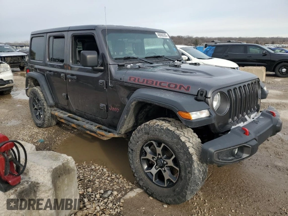 2018 Jeep Wrangler Unlimited Rubicon with VIN 1C4HJXFG7JW167144, listed as a Copart auction lot 48066285 with 132,399 mi miles and Salvage title. Bid and sale history available at DreamBid. Image 4.
