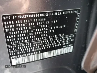 2018 Volkswagen Tiguan SEL с VIN 3VV3B7AX6JM202210, выставлен на аукционе Copart как лот 54373505 с пробегом 159 638 миль миль и Списание • Salvage title. История ставок и продаж доступна на DreamBid. Изображение 13.