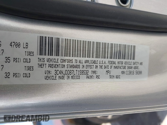 2020 Jeep Compass Trailhawk with VIN 3C4NJDDB7LT159532, listed as a IAAI auction lot 42243833 with 118,566 mi miles and . Bid and sale history available at DreamBid. Image 9.