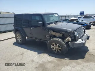 2017 Jeep Wrangler Unlimited Sahara with VIN 1C4BJWEG3HL614632, listed as a Copart auction lot 57525545 with 75,973 mi miles and Salvage title. Bid and sale history available at DreamBid. Image 4.