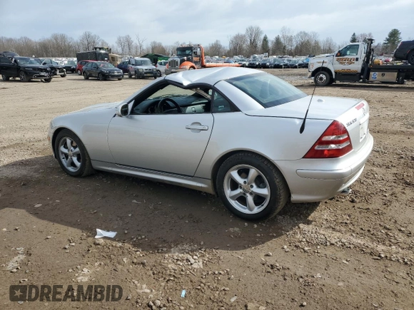 2003 Mercedes-Benz SLK 320 with VIN WDBKK65F83F290023, listed as a Copart auction lot 49598115 with 26,196 mi miles and Salvage title. Bid and sale history available at DreamBid. Image 2.