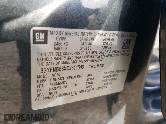 2012 Cadillac SRX Performance Collection z VIN 3GYFNBE3XCS611543, wystawiony jako Copart lot #56628975 z przebiegiem 61 825 mil mil oraz Szkoda całkowita • Salvage title. Historia ofert i sprzedaży dostępna na DreamBid. Obrazek 13.