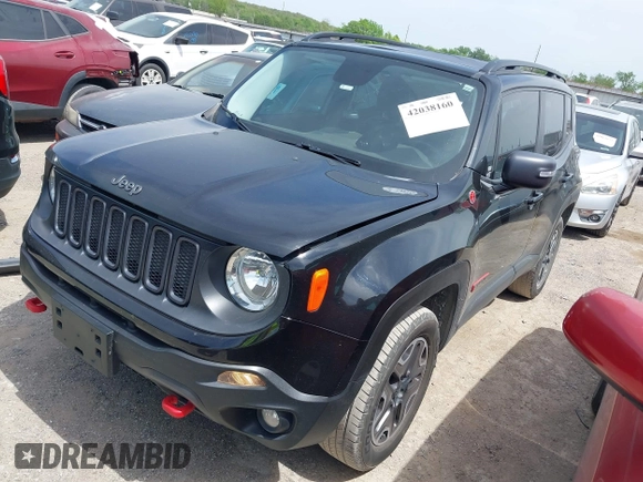 2016 Jeep Renegade Trailhawk with VIN ZACCJBCT3GPD11390, listed as a IAAI auction lot 42038160 with 91,302 mi miles and . Bid and sale history available at carsss.com. Image 18.