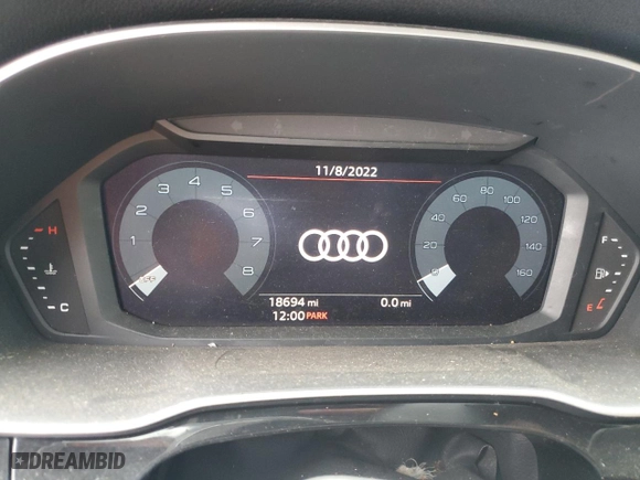 2021 Audi Q3 Premium with VIN WA1AUCF32M1130433, listed as a Copart auction lot 44853145 with 18,694 mi miles and Clean Title. Bid and sale history available at carsss.com. Image 9.
