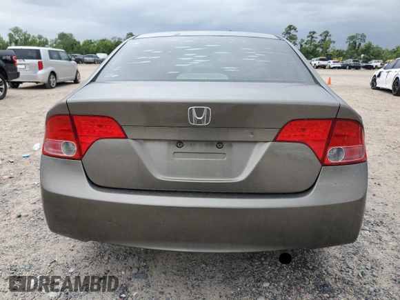 2008 Honda Civic LX with VIN 2HGFA16598H351403, listed as a Copart auction lot 55819905 with 166,272 mi miles and Salvage Title. Bid and sale history available at DreamBid. Image 6.