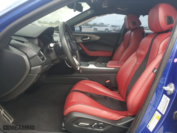 2021 Acura TLX w/A-Spec Package with VIN 19UUB5F56MA004051, listed as a Copart auction lot 46199585 with 58,623 mi miles and Salvage Title. Bid and sale history available at carsss.com. Image 7.