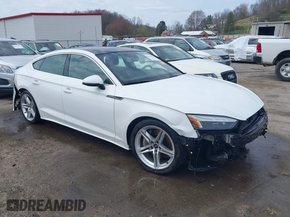 2021 Audi A5 Sportback S line Premium Plus with VIN WAUFACF52MA032229, listed as a IAAI auction lot 41917983 with 89,229 mi miles and . Bid and sale history available at DreamBid. Image 1.