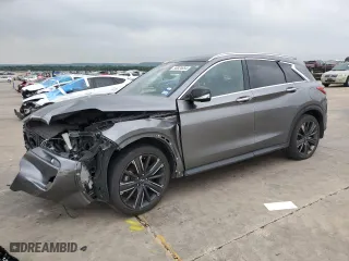 2020 Infiniti QX50 ESSENTIAL with VIN 3PCAJ5M1XLF116099, listed as a Copart auction lot 56824854 with 61,577 mi miles and Salvage Title. Bid and sale history available at carsss.com. Image 1.
