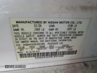 2006 Nissan Maxima SE с VIN 1N4BA41E06C845466, выставлен на аукционе Copart как лот 60576585 с пробегом 150 105 миль миль и Чистый • Clean title. История ставок и продаж доступна на DreamBid. Изображение 12.