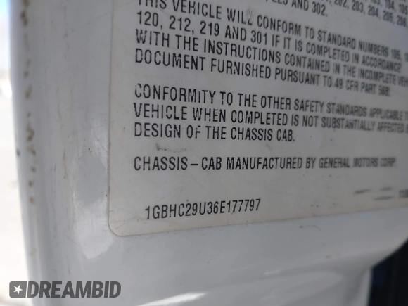 2006 Chevrolet Silverado 1500 with VIN 1GBHC29U36E177797, listed as a IAAI auction lot 41334381 with Not Provided miles and . Bid and sale history available at DreamBid. Image 9.