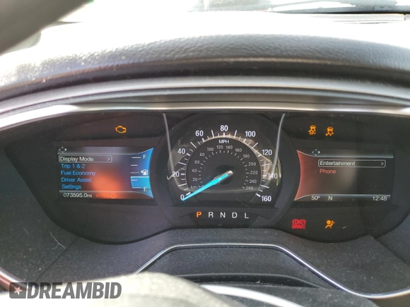 2017 Ford Fusion SE with VIN 3FA6P0H72HR408024, listed as a Copart auction lot 47261235 with 73,595 mi miles and Salvage Title. Bid and sale history available at carsss.com. Image 9.