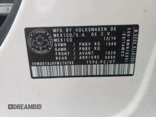 2015 Volkswagen Jetta SE z VIN 3VWD07AJ8FM276706, wystawiony jako Copart lot #55853025 z przebiegiem 187 126 mil mil oraz Szkoda całkowita • Salvage title. Historia ofert i sprzedaży dostępna na DreamBid. Obrazek 12.