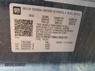 2021 GMC Sierra 1500 SLT z VIN 3GTU9DET0MG369332, wystawiony jako Copart lot #46650135 z przebiegiem 148 095 mil mil oraz Szkoda całkowita • Salvage title. Historia ofert i sprzedaży dostępna na DreamBid. Obrazek 12.