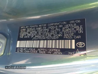 2007 Toyota Yaris with VIN JTDJT923475072209, listed as a IAAI auction lot 42139042 with 335,137 mi miles. Bid and sale history available at carsss.com. Image 9.