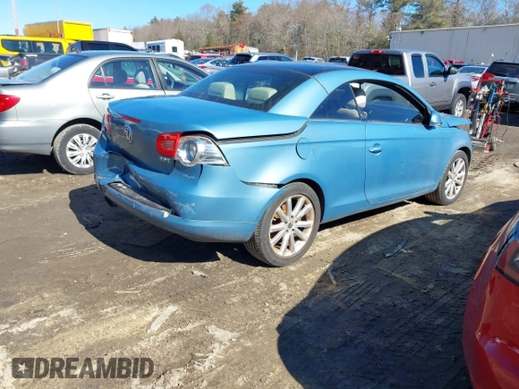 2007 Volkswagen Eos 2.0T with VIN WVWFA71FX7V051232, listed as a IAAI auction lot 41674652 with 88,617 mi miles and . Bid and sale history available at DreamBid. Image 4.