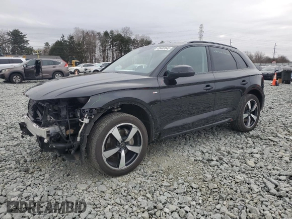 2023 Audi Q5 S line Premium Plus with VIN WA1EAAFY8P2146208, listed as a Copart auction lot 43449345 with 34,444 mi miles and Salvage Title. Bid and sale history available at carsss.com. Image 1.