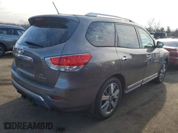2013 Nissan Pathfinder Platinum with VIN 5N1AR2MM9DC658953, listed as a Copart auction lot 41987785 with 189,559 mi miles and Clean Title. Bid and sale history available at carsss.com. Image 3.