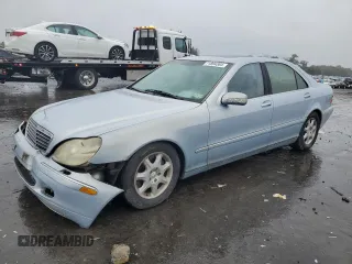 2000 Mercedes-Benz S-Class with VIN WDBNG75J4YA051291, listed as a Copart auction lot 71894364 with 0 mi miles and Salvage Title. Bid and sale history available at carsss.com. Image 1.