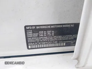 2015 BMW 3 Series 320i xDrive with VIN WBA3C3C58FK201748, listed as a IAAI auction lot 42678404 with 115,043 mi miles and . Bid and sale history available at DreamBid. Image 9.