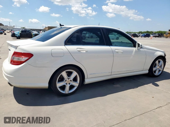 2011 Mercedes-Benz C with VIN WDDGF5EB2BA473745, listed as a Copart auction lot 53893375 with 107,094 mi miles and Salvage Title. Bid and sale history available at carsss.com. Image 3.
