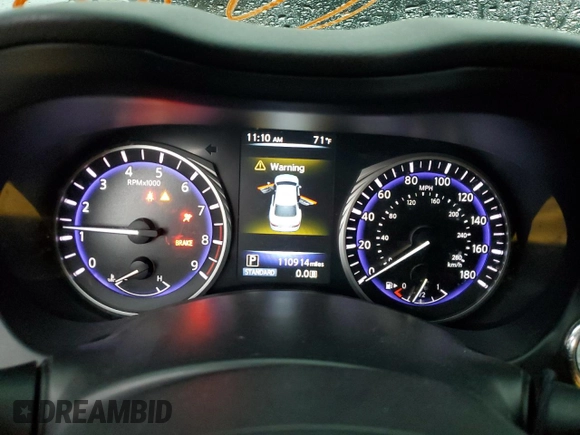2015 Infiniti Q50 with VIN JN1BV7AP4FM356843, listed as a Copart auction lot 53702855 with 110,914 mi miles and Salvage title. Bid and sale history available at DreamBid. Image 9.