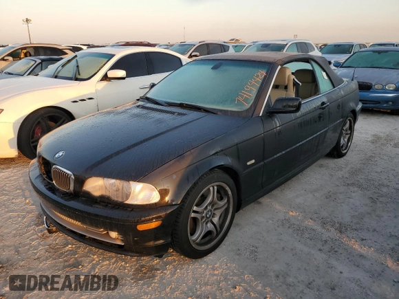 2003 BMW 3 Series 330Ci with VIN WBABS53413JU98493, listed as a Copart auction lot 74194424 with 0 mi miles and Non Repairable. Bid and sale history available at carsss.com. Image 1.