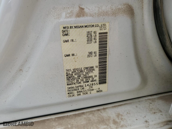 2016 Nissan Altima 2.5 SV with VIN 1N4AL3AP9GC142855, listed as a Copart auction lot 51644245 with 156,295 mi miles and Salvage Title. Bid and sale history available at carsss.com. Image 14.