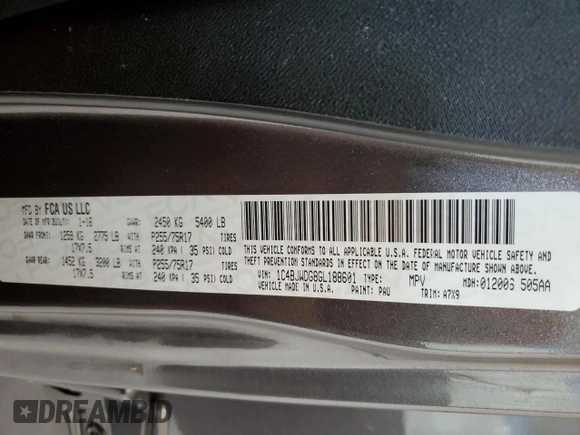 2016 Jeep Wrangler Unlimited Sport z VIN 1C4BJWDG8GL188601, wystawiony jako Copart lot #59760605 z przebiegiem 102 062 mil mil oraz Szkoda całkowita • Salvage title. Historia ofert i sprzedaży dostępna na DreamBid. Obrazek 12.
