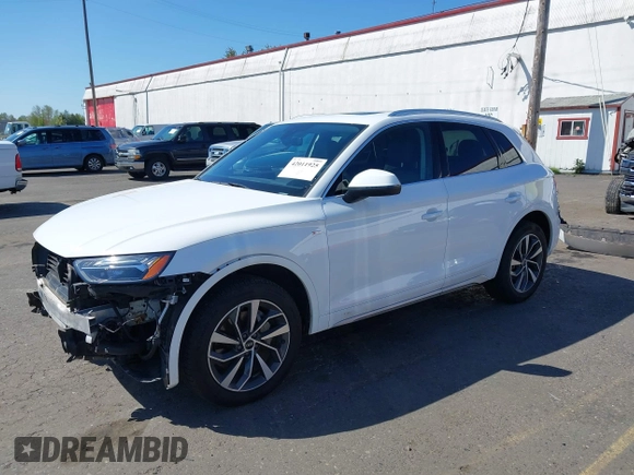 2022 Audi Q5 S line Premium Plus with VIN WA1EAAFY0N2112616, listed as a IAAI auction lot 42011925 with 67,076 mi miles and . Bid and sale history available at DreamBid. Image 2.