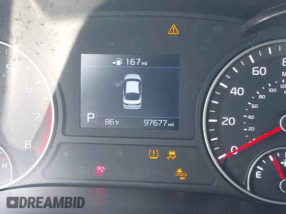2020 Kia Optima LX with VIN 5XXGT4L3XLG429961, listed as a IAAI auction lot 42483950 with 97,677 mi miles and . Bid and sale history available at DreamBid. Image 7.
