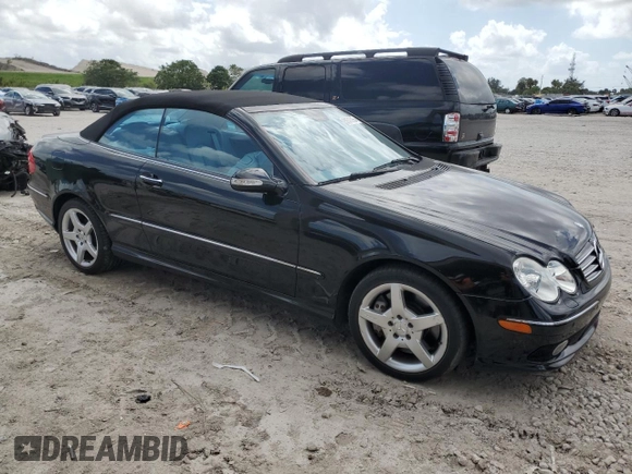 2005 Mercedes-Benz CLK 500 with VIN WDBTK75G45T035778, listed as a Copart auction lot 51510295 with 44,100 mi miles and Salvage title. Bid and sale history available at DreamBid. Image 4.