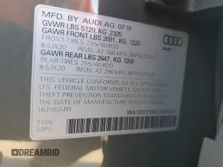 2019 Audi Q3 S line Premium Plus with VIN WA1EECF36K1085069, listed as a Copart auction lot 44948585 with 63,008 mi miles and Non Repairable. Bid and sale history available at carsss.com. Image 14.