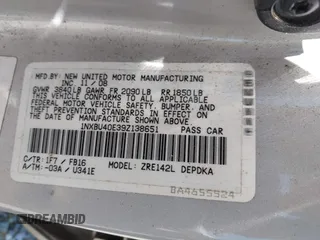 2009 Toyota Corolla with VIN 1NXBU40E39Z138651, listed as a IAAI auction lot 42142888 with 136,343 mi miles and . Bid and sale history available at DreamBid. Image 9.