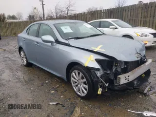 2008 Lexus IS 250 with VIN JTHCK262785022800, listed as a IAAI auction lot 41717303 with 166,535 mi miles. Bid and sale history available at carsss.com. Image 1.