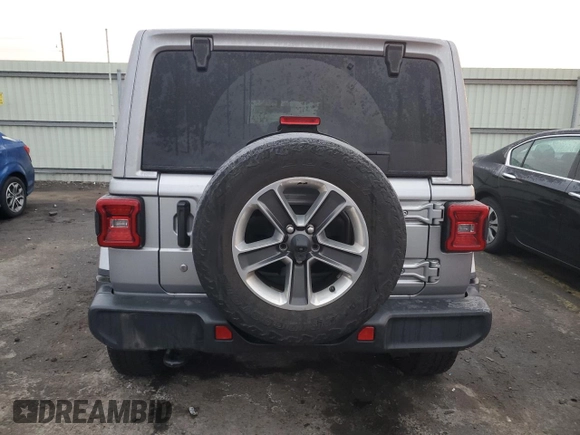 2018 Jeep Wrangler Unlimited Sahara with VIN 1C4HJXEG9JW118965, listed as a Copart auction lot 88117235 with 95,840 mi miles and Salvage title. Bid and sale history available at DreamBid. Image 6.