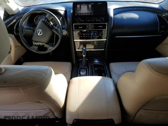 2021 Nissan Armada Platinum with VIN JN8AY2CC6M9145404, listed as a Copart auction lot 81495114 with 48,084 mi miles and Salvage Title. Bid and sale history available at carsss.com. Image 8.