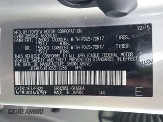 2016 Toyota 4Runner Limited with VIN JTEBU5JR1G5311288, listed as a IAAI auction lot 41933882 with 122,505 mi miles and . Bid and sale history available at DreamBid. Image 9.