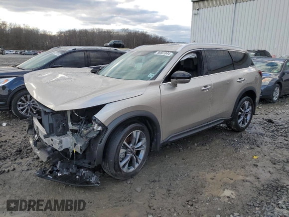 2024 Infiniti QX60 Luxe with VIN 5N1DL1FS3RC338779, listed as a Copart auction lot 86651844 with 19,487 mi miles and Salvage title. Bid and sale history available at DreamBid. Image 1.