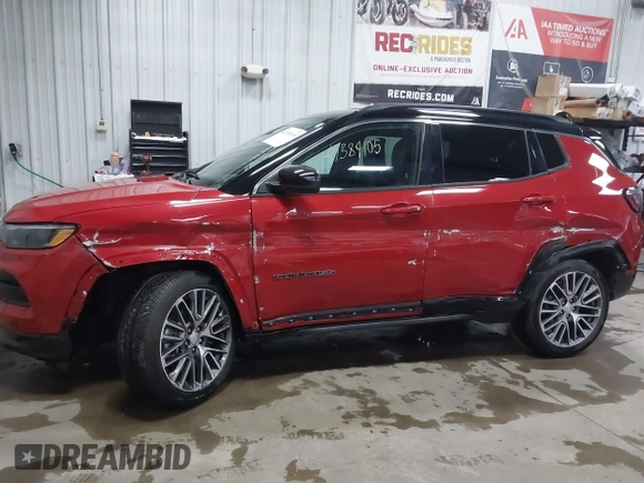 2023 Jeep Compass (RED) Edition with VIN 3C4NJDCN3PT524273, listed as a IAAI auction lot 41389105 with 10,453 mi miles and . Bid and sale history available at carsss.com. Image 14.