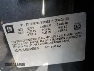 2015 Chevrolet Impala LTZ с VIN 2G1165S39F9285070, выставлен на аукционе Copart как лот 50289835 с пробегом 218 208 миль миль и Списание • Salvage title. История ставок и продаж доступна на DreamBid. Изображение 12.