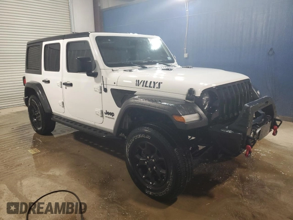 2020 Jeep Wrangler Unlimited Willys with VIN 1C4HJXDN2LW170053, listed as a Copart auction lot 50265365 with 76,682 mi miles and Clean title. Bid and sale history available at DreamBid. Image 4.
