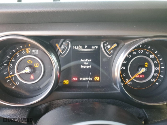 2020 Jeep Wrangler Unlimited Sport S with VIN 1C4HJXDG4LW296898, listed as a Copart auction lot 45168915 with 110,079 mi miles and Salvage Title. Bid and sale history available at carsss.com. Image 9.
