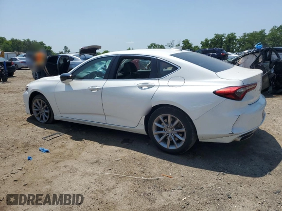 2021 Acura TLX with VIN 19UUB5F35MA003021, listed as a Copart auction lot 62296345 with 46,078 mi miles and Salvage title. Bid and sale history available at DreamBid. Image 2.