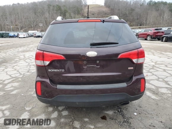 2014 Kia Sorento LX with VIN 5XYKTCA61EG434448, listed as a Copart auction lot 85389884 with 130,518 mi miles and Salvage Title. Bid and sale history available at carsss.com. Image 6.
