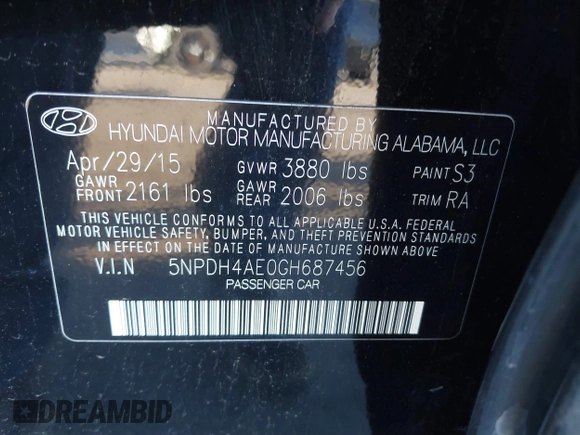 2016 Hyundai Elantra SE z VIN 5NPDH4AE0GH687456, wystawiony jako IAAI lot #41631381 z przebiegiem 122 318 mil mil oraz . Historia ofert i sprzedaży dostępna na DreamBid. Obrazek 9.