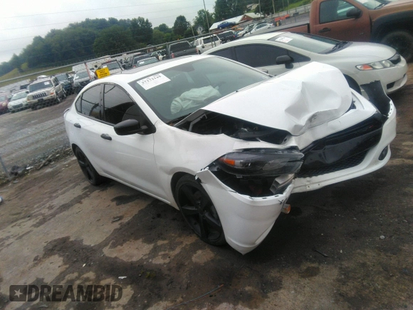 2016 Dodge Dart SXT with VIN 1C3CDFBB1GD540967, listed as a IAAI auction lot 37172145 with 58,036 mi miles and . Bid and sale history available at carsss.com. Image 1.
